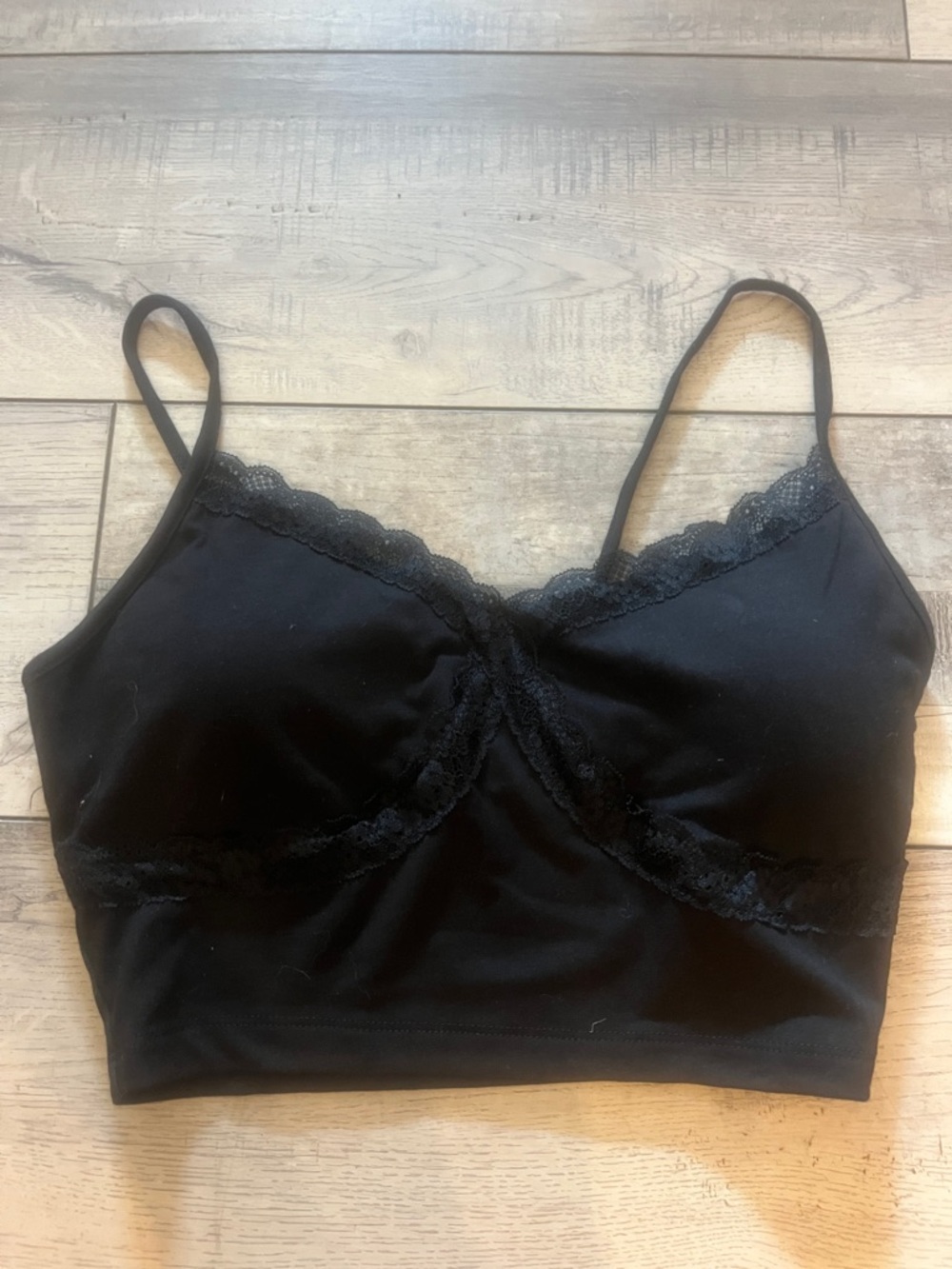 No Boundaries Black Lace-Trim Bralette